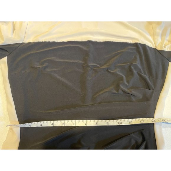 Lauren Ralph Lauren Women Colorblock Bodycon Dress Side Ruched Black White SZ 10 - Picture 7 of 11